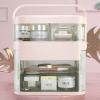 Makeup Organizer Makeup Box with Mirror Portable Makeup Train Case Cosmetic Storage Box with Drawers for Lipsticks Make Up Organizer Stands for Bathroom, Dresser view 1