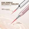 SGNEKOO Professional Facial Milia Removal Tool and Whitehead Extractor,Titanium Alloy Double Ended Needle and Steel Tweezers Kit,Blackhead,Blemish,Zit and Pimple Acne Remover Popper (Stainless Pink) view 3
