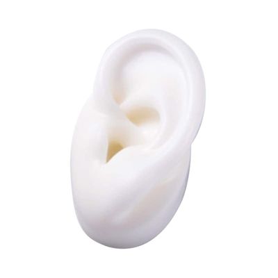 GatherTOOL 1Pc New Silicone Ear Model Practice Piercing Tools Ear Stud Display Tool Body Jewelry Model (Color : White-Right)
