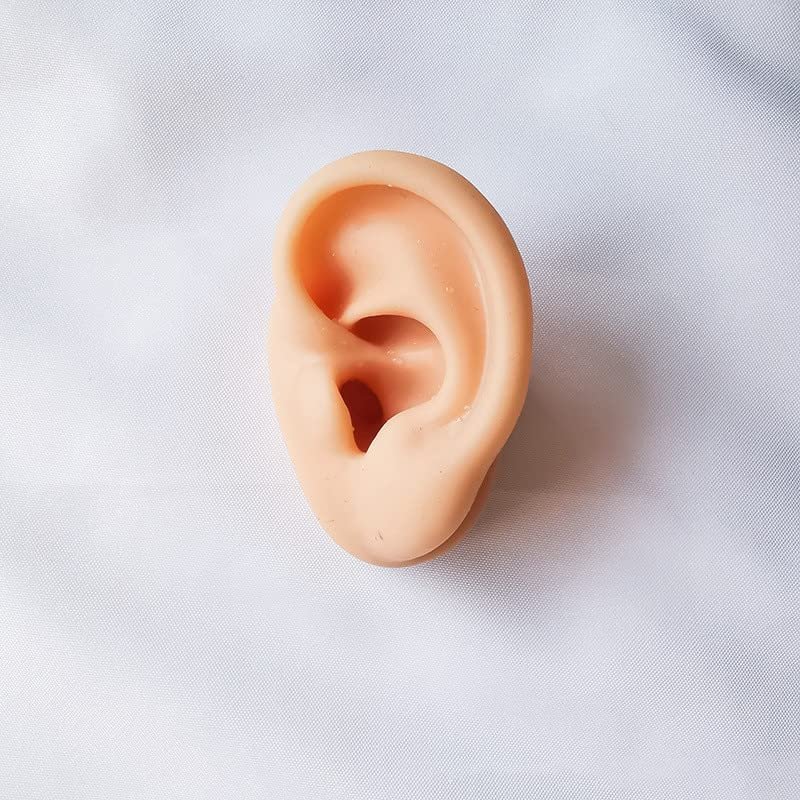 GatherTOOL 1PC Silicone Ear Model Professional Practice Piercing Tools Earring Ear Stud Display Tools Can Be Reused Body Model (Color : A)