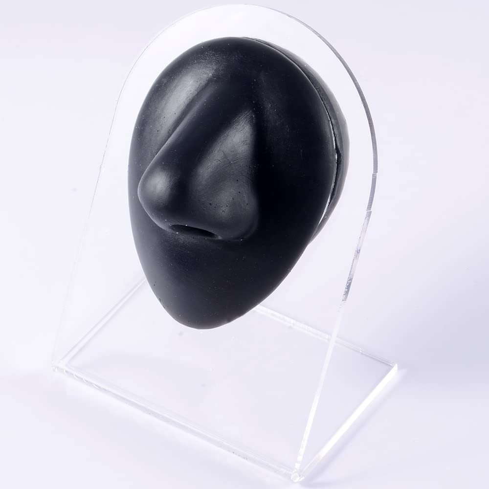 1PC Soft Silicone Flexible Nose Model Displays Human Ear Mouth Eye Tongue Model Simulation for Jewelry Display Teaching Tool (Color : 1PC Black Nose)
