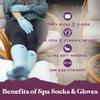 Aloe Socks and Gloves Set | Blue Moisturizing Socks and Gloves Infused with Aloe and Vitamin E | Spa Socks and Gloves for Women view 3