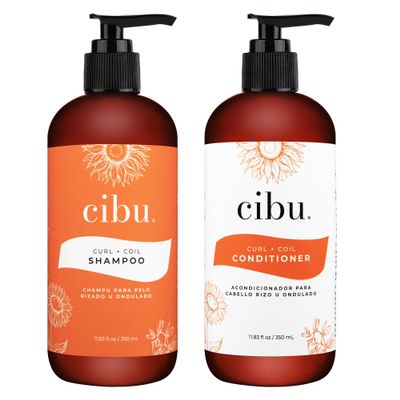 CIBU Curl + Coil Shampoo and Conditioner Bundle - Cleanses, Hydrates, and Preserves Natural Curl & Coil for Smooth, Manageable Hair - Sulfate-Free Curly Hair Shampoo and Conditioner Set, Pack of 2