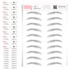 10 Pack Temporary Eyebrow Tattoos Waterproof Eyebrow Stickers, False Tattoos Hair Like Peel Off Instant Transfer Brows For Women And Men | Natural Strokes, Shaping (upward, gray) view 1