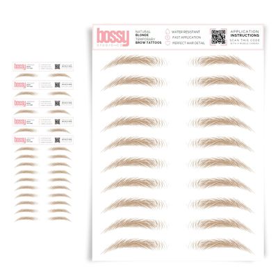 5 Pack Temporary Eyebrow Tattoos Waterproof Eyebrow Stickers, False Tattoos Hair Like Peel Off Instant Transfer Brows For Women And Men | Natural Strokes, Shaping (natural, blonde)