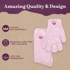 Moisturizing Socks and Gloves Set | Pink Fuzzy Socks and Gloves with Aloe and Vitamin E for Women | Women's Gifts for Self-Care view 4