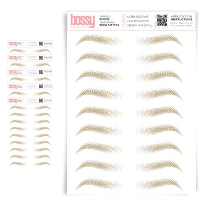 5 Pack Temporary Eyebrow Tattoos Waterproof Eyebrow Stickers, False Tattoos Hair Like Peel Off Instant Transfer Brows For Women And Men | Natural Strokes, Shaping (tapered, blonde)