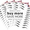 5 Pack Temporary Eyebrow Tattoos Waterproof Eyebrow Stickers, False Tattoos Hair Like Peel Off Instant Transfer Brows For Women And Men | Natural Strokes, Shaping (tapered, ginger) view 2