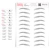 5 Pack Temporary Eyebrow Tattoos Waterproof Eyebrow Stickers, False Tattoos Hair Like Peel Off Instant Transfer Brows For Women And Men | Natural Strokes, Shaping (upward, gray) view 1