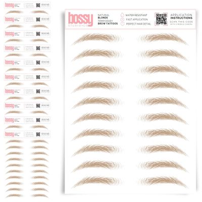 10 Pack Temporary Eyebrow Tattoos Waterproof Eyebrow Stickers, False Tattoos Hair Like Peel Off Instant Transfer Brows For Women And Men | Natural Strokes, Shaping (natural, blonde)