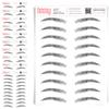 10 Pack Temporary Eyebrow Tattoos Waterproof Eyebrow Stickers, False Tattoos Hair Like Peel Off Instant Transfer Brows For Women And Men | Natural Strokes, Shaping (upward, black) view 1