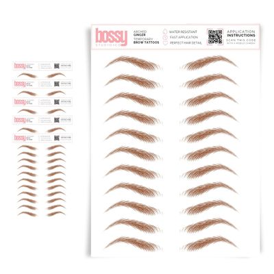 5 Pack Temporary Eyebrow Tattoos Waterproof Eyebrow Stickers, False Tattoos Hair Like Peel Off Instant Transfer Brows For Women And Men | Natural Strokes, Shaping (arched, ginger)
