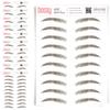 10 Pack Temporary Eyebrow Tattoos Waterproof Eyebrow Stickers, False Tattoos Hair Like Peel Off Instant Transfer Brows For Women And Men | Natural Strokes, Shaping (upward, brown) view 1