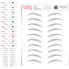 10 Pack Temporary Eyebrow Tattoos Waterproof Eyebrow Stickers, False Tattoos Hair Like Peel Off Instant Transfer Brows For Women And Men | Natural Strokes, Shaping (curved, gray) view 1