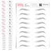 10 Pack Temporary Eyebrow Tattoos Waterproof Eyebrow Stickers, False Tattoos Hair Like Peel Off Instant Transfer Brows For Women And Men | Natural Strokes, Shaping (tapered, gray) view 1