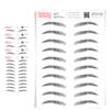 5 Pack Temporary Eyebrow Tattoos Waterproof Eyebrow Stickers, False Tattoos Hair Like Peel Off Instant Transfer Brows For Women And Men | Natural Strokes, Shaping (upward, black) view 1