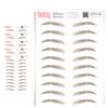 5 Pack Temporary Eyebrow Tattoos Waterproof Eyebrow Stickers, False Tattoos Hair Like Peel Off Instant Transfer Brows For Women And Men | Natural Strokes, Shaping (upward, medium brown) view 1