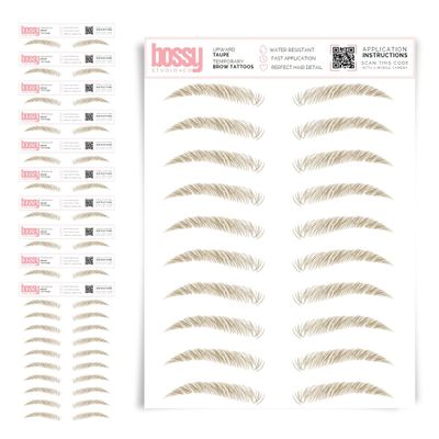 10 Pack Temporary Eyebrow Tattoos Waterproof Eyebrow Stickers, False Tattoos Hair Like Peel Off Instant Transfer Brows For Women And Men | Natural Strokes, Shaping (upward, taupe)