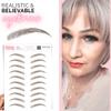 10 Pack Temporary Eyebrow Tattoos Waterproof Eyebrow Stickers, False Tattoos Hair Like Peel Off Instant Transfer Brows For Women And Men | Natural Strokes, Shaping (upward, taupe) view 4