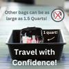 BORSALI TSA Approved Toiletry Bag - Clear Quart Size for 3-1-1 Carry On Travel - Makeup Organizer Cosmetic Pouch with Zipper - Travel Accessories - Light Blue view 2