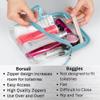BORSALI TSA Approved Toiletry Bag - Clear Quart Size for 3-1-1 Carry On Travel - Makeup Organizer Cosmetic Pouch with Zipper - Travel Accessories - Light Blue view 4