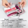 BORSALI TSA Approved Toiletry Bag - Clear Quart Size for 3-1-1 Carry On Travel - Makeup Organizer Cosmetic Pouch with Zipper - Travel Accessories - Rose view 4