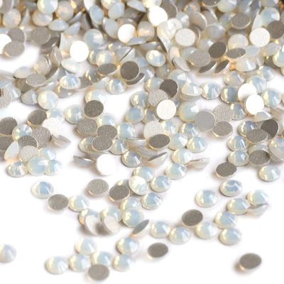 SS20 1440pcs Crystal Glass Opal White Nail Art Rhinestones Flatback Stone Non Hot Fix Strass for Nails Garment Clothing Craft Decoration