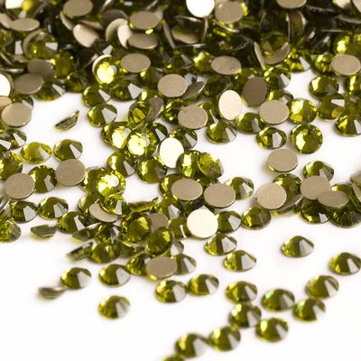 SS20 1440pcs Olivine Green Rhinestone for Nail Art Flat Back Non Hotfix Glue on Crystal Glass Stones for Craft Garment Nails Decoration