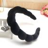 Uchyius Fashion Headbands for Women Padded Fabric Hair Bands Wide Velvet Non Slip Headband Hair Accessories for Women Girls, Black view 3