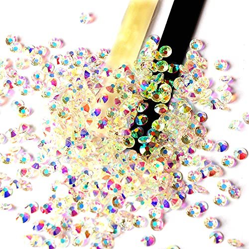SS20 1440pcs Top Glitter Crystal Transparent AB Nails Rhinestones Non Hot Fix Flatback Strass Sewing Fabric Garment Nail Art Salon Decorations