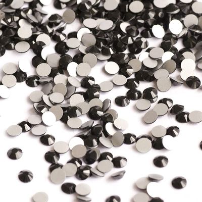 SS20 1440pcs Jet Black Rhinestones Shiny Strass Glitter Non Hotfix Flatback Manicure Nail Art Apparel Costume Decorations Glass Beads