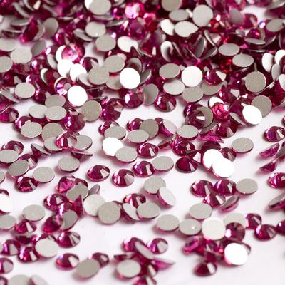 SS20 1440pcs Fuchsia Non hotfix Nail Art Rhinestones Flatback Strass Glass Stones Gems for 3D Nails DIY Garment Apparel Costume Decorations