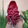 Youllyuu Lace Front Wig Black Red Body Wave Human Hair Wigs Brazilian Hair Women Colored Lace Frontal Wig 13x6 Frontal Wig 20in#130% view 3