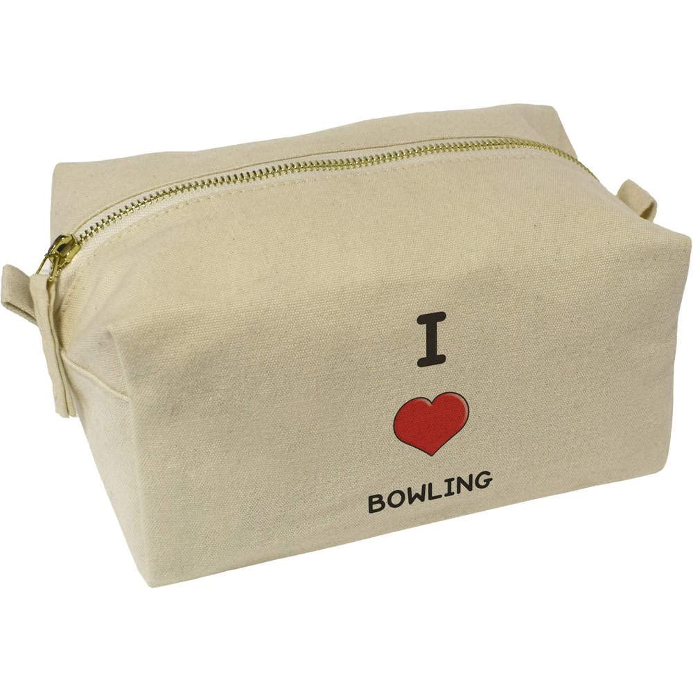 Azeeda 'I Love Bowling' Canvas Wash Bag/Makeup Case (CS00029075)