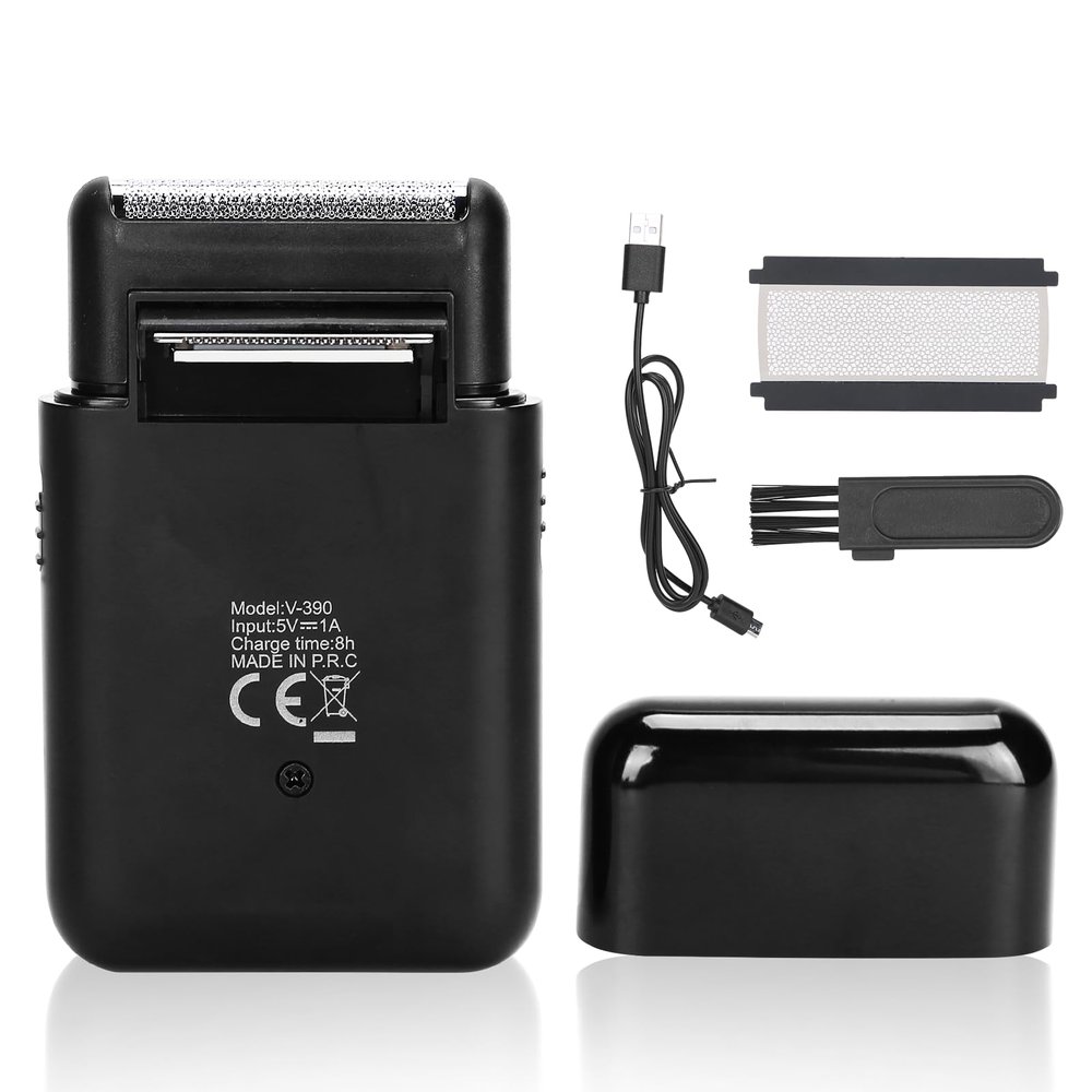 ANKROYU Men's Electric Shaver, USB-C Rechargeable, Ultra Thin Foil Razor, Beard & Sideburn Trimmer, Black