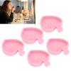 5 Pcs Silicone Brush Cleaning Pads, Makeup Brush Cleaning Pads, Heart Shaped Silicone Lint Remover, Sponge Dust Cleaning view 3