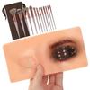 PRELGOSP Eye Makeup Practice Board, Silicone Makeup Practice Face with 13 Piece Brushes Set, Realistic Practice Bionic Skin Pad for Beautician Beginner Cosmetologist view 1