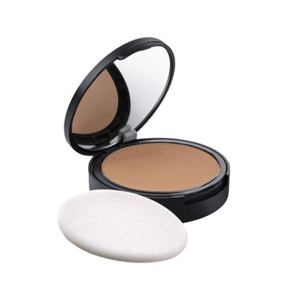 Claraline Compact Pressed Powder, Matte Finishing Powder Makeup, Long Lasting, Lightweight, Vegan Formula, Easy to Apply Makeup for Girl & Women, 0.35 Oz, Dark Beige