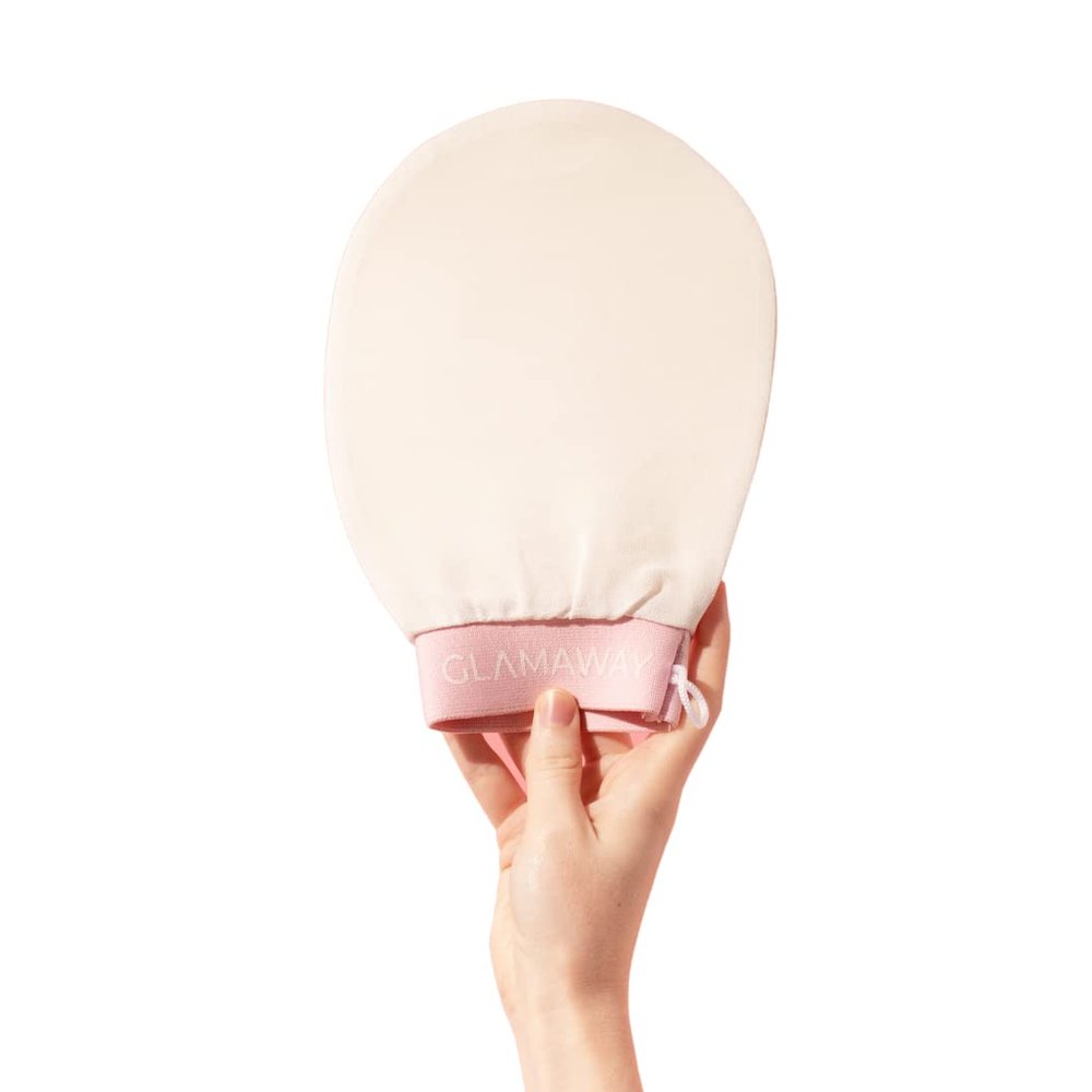 GLAMAWAY Skincare Turkish Exfoliating Mitt (1pc) Visibily Remove Dead Skin, Made 100% Raw Silk, No Chemicals, Microdermabrasion at Home in 5 Minutes for Smoother Skin, Re-Usable Safe on Sensitive Skin