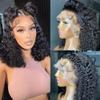 180% Density Curly Human Hair Wig 13x6 HD Invisible Lace Front Wigs Pre Plucked With Baby Hair Brazilian Virgin Hair Glueless Deep Wave Wig 16Inch view 1