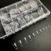 NinthAvenue Basics 500pcs Almond Shaped Nail Tips, Clear Half Cover, ABS Material, 10 Sizes (0-9), 50pcs Each, Light & Flexible, Preshaped with Tapered Nail Wall view 1