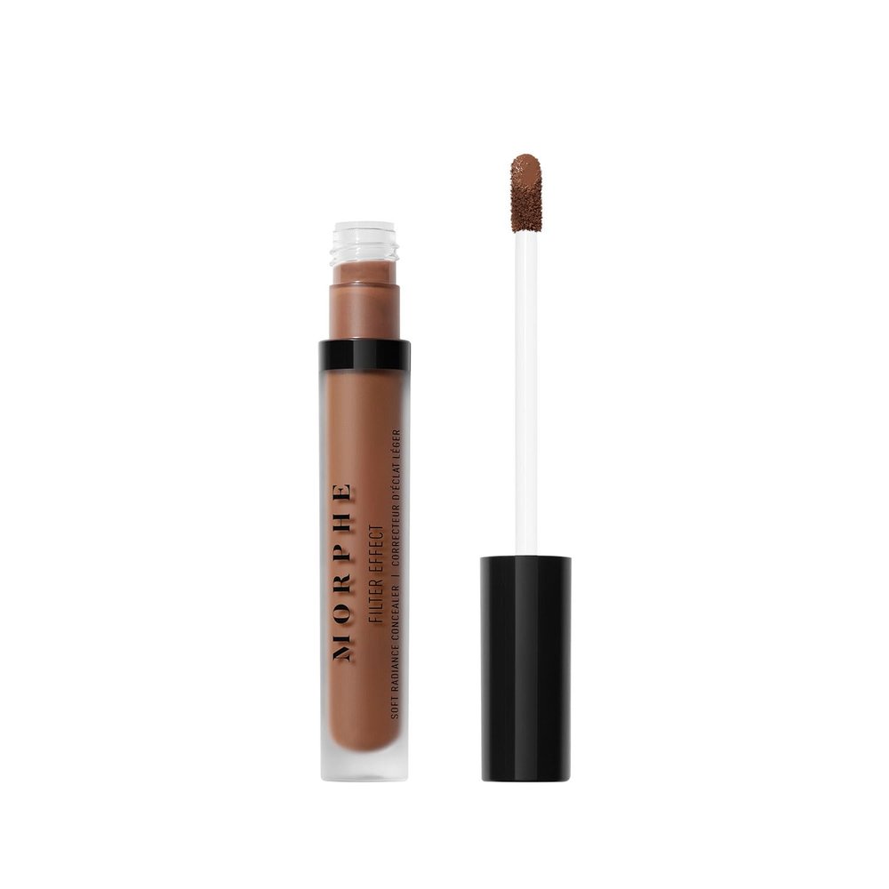 Morphe Filter Effect Soft Radiance Concealer - Buildable Coverage Liquid Concealer Face Makeup with Hyaluronic Acid & Pomegranate Extract & a Natural Radiant Finish - Deep 38 (Neutral) (0.12 fl oz)