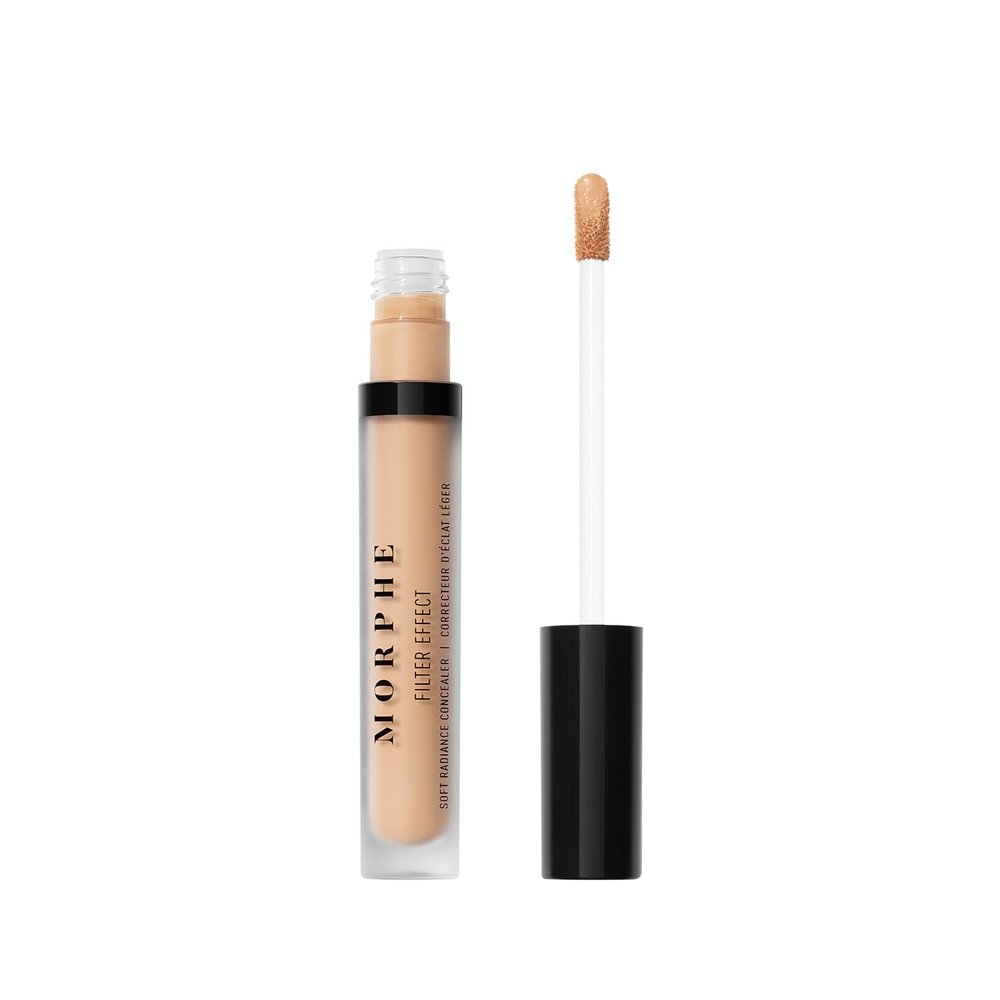 Morphe Filter Effect Soft Radiance Concealer - Buildable Coverage Liquid Concealer Face Makeup with Hyaluronic Acid & Pomegranate Extract & a Natural Radiant Finish - Tan 22 (Warm) (0.12 fl oz)