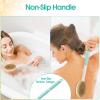 Backski Back Scrubber Anti Slip for Shower,Back Brush Long Handle with Soft and Stiff Bristles,Body Scrubber for Bath or Dry Brush(Green) view 2