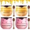 4PCS Strawberry & Bee Lip Balm Honey Pot, Vitamin E & Moisturizing Propolis Sleeping Lip Mask, Effective Reduces Lip Lines Prevention Dry and Cracked Scrubs Exfoliator Smoothing Dry Lip Care view 1