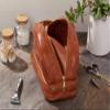 Mens PU Leather Travel Toiletry Bag - Vegan Leather Travel Bag Dopp Kit - Travel Essentials - Gifts for Men - Two Compartments Leather Toiletry Shaving Dopp Kit Travel - Groomsman Gift (Tan) view 3