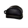 Mens PU Leather Travel Toiletry Bag - Vegan Leather Travel Bag Dopp Kit - Travel Essentials - Gifts for Men - Two Compartments Leather Toiletry Shaving Dopp Kit Travel - Groomsman Gift (Black) view 1