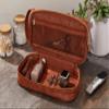 Mens PU Leather Travel Toiletry Bag - Vegan Leather Travel Bag Dopp Kit - Travel Essentials - Gifts for Men - Two Compartments Leather Toiletry Shaving Dopp Kit Travel - Groomsman Gift (Black) view 3