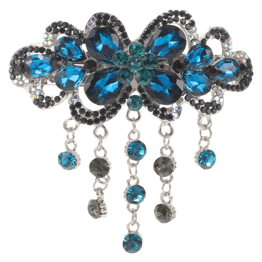 LALAFINA Rhinestone Flower Hairpin Bridal Barrette Sparkling Crystal Spring Hair Clip Elegant Wedding Hair Accessory for Women and Girls