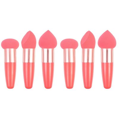minkissy 6 Pcs Heart Shaped Face Wash Makeup Blender Sponge Cosmetic Mushroom Head Puff Make up Tools Female Makeup Pens Makeup with Handle Travel Multipurpose